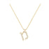Mem - Hebrew Alef-Bet letter diamond Necklace - Mem letter